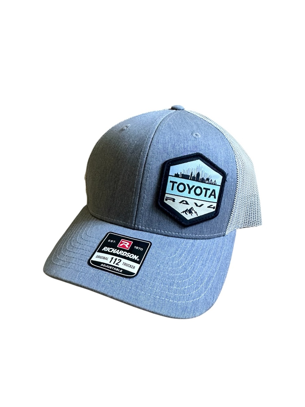 Toyota RAV4 Embroidered Patch Richardson Trucker Hat - Light Gray